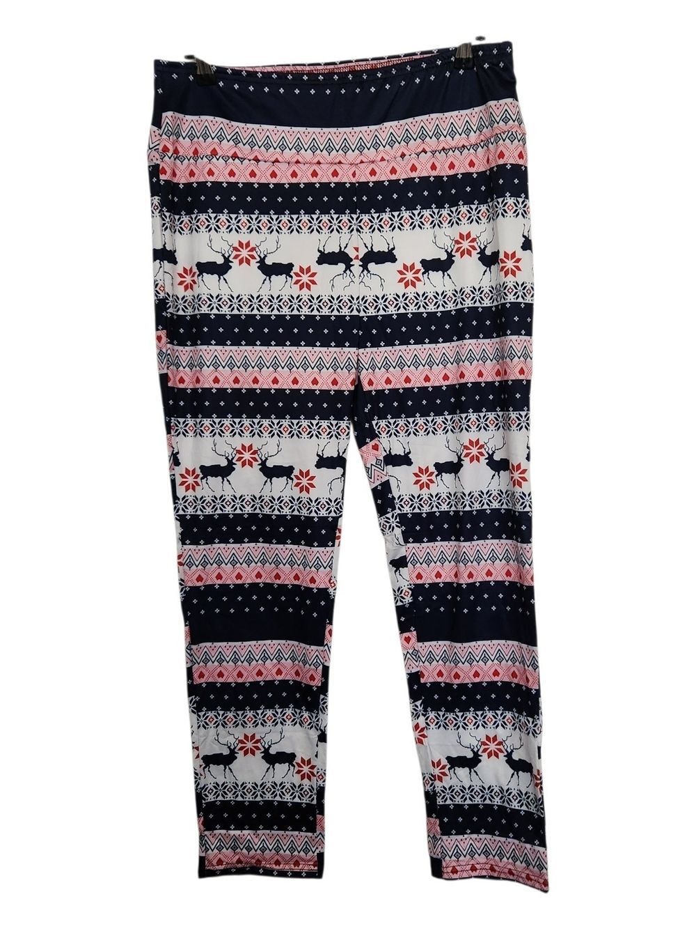Unbranded Womens Holiday Reindeer Patterned Leggings Elastic Waist Size 2XL NWOT
